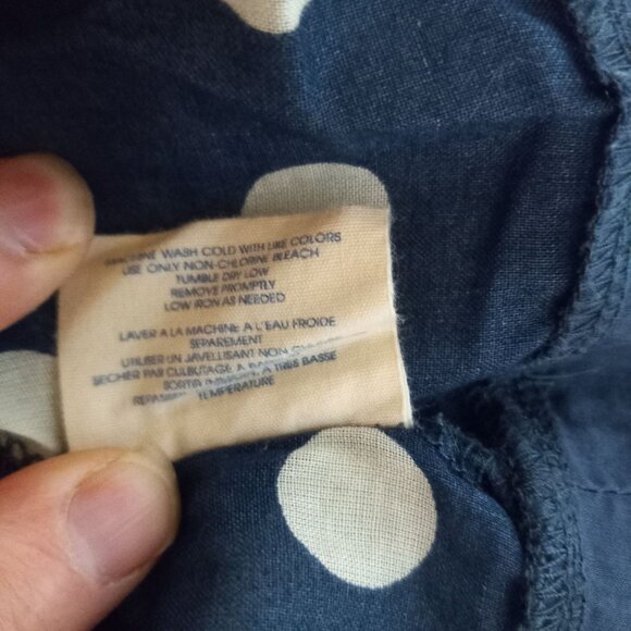 Edme & Esyllte 6 Dress Anthropologie Navy Blue Polka Dot Sleeveless Mini Sheer - Picture 9 of 9